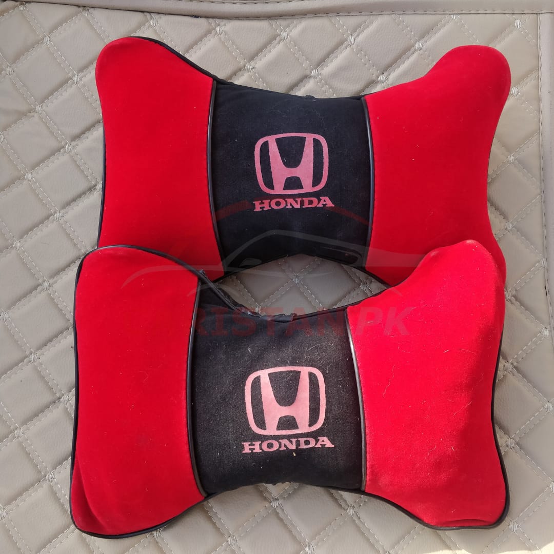 Black & Red Honda Neck Rest Pillow