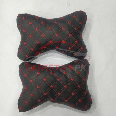 Black & Red Diamond Stitch Neck Rest Pillow