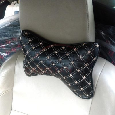 Black & Beige Diamond Stitch Neck Rest Pillow