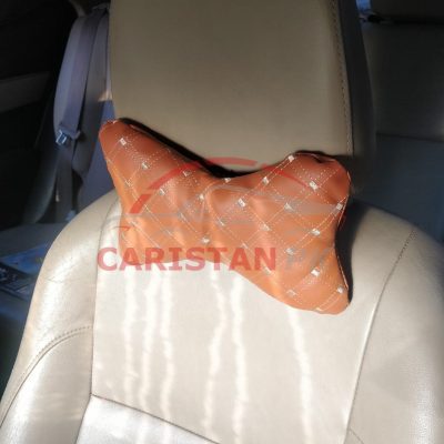 Royal Orange Diamond Stitch Neck Rest Pillow
