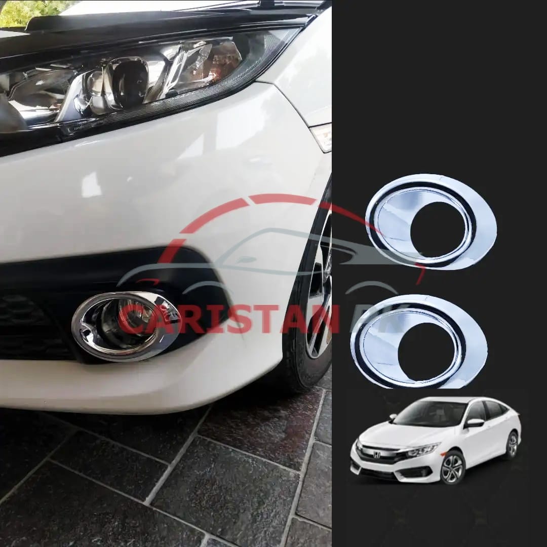 Honda Civic Round Chrome Foglamp Ring 2016-21