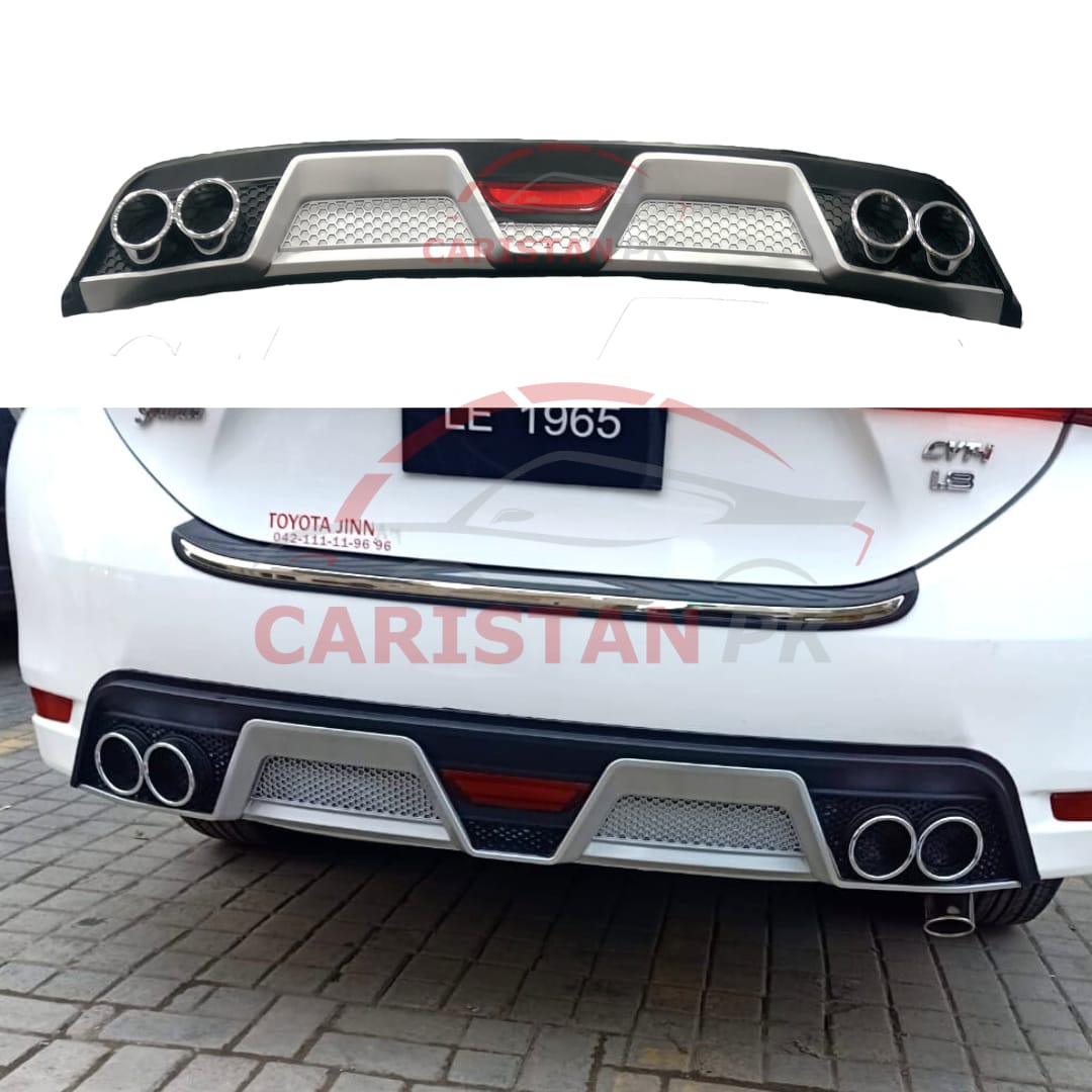 Universal New Style Dual Exhaust Diffuser Black & Silver