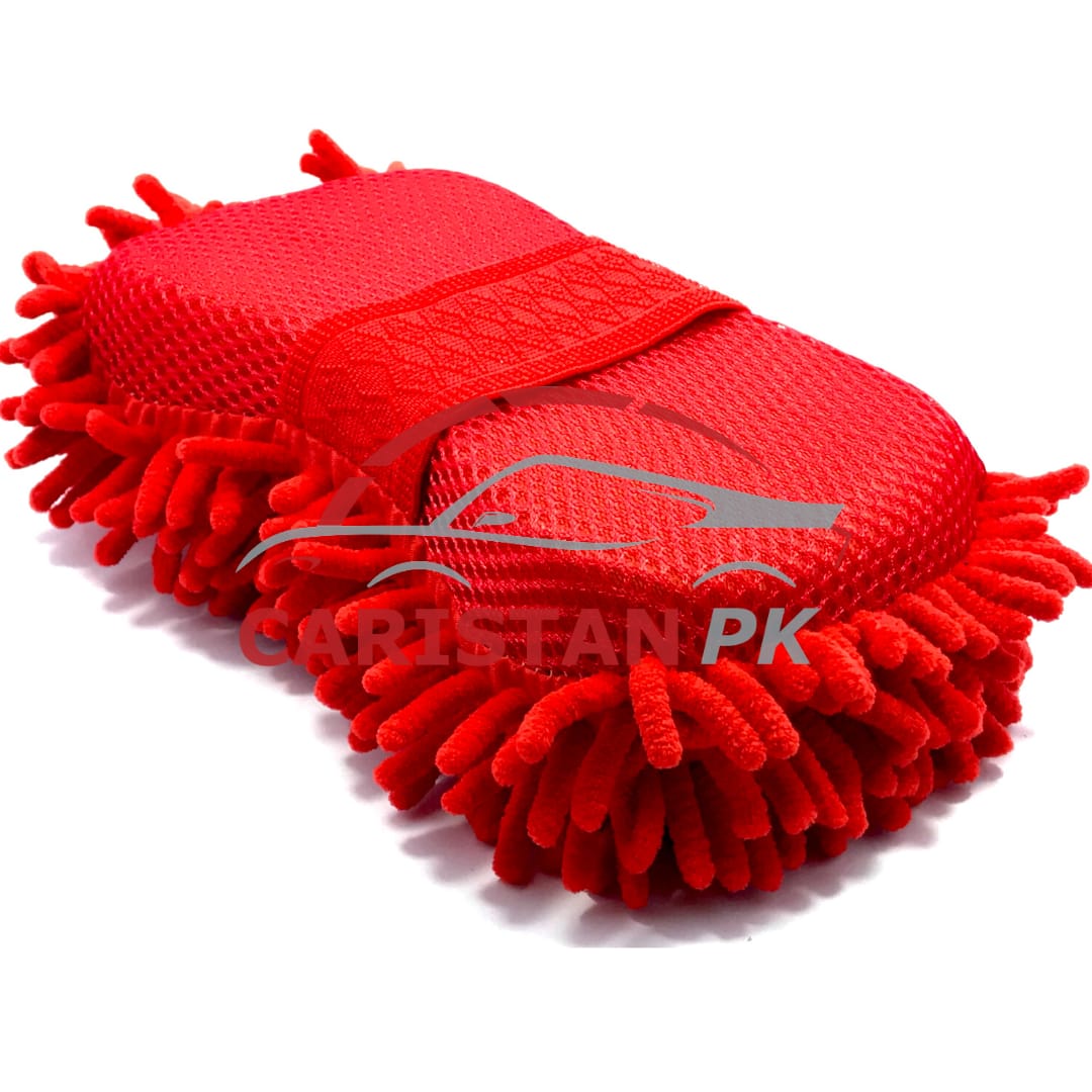 Car Cleaning Microfiber Wash Mitt Red