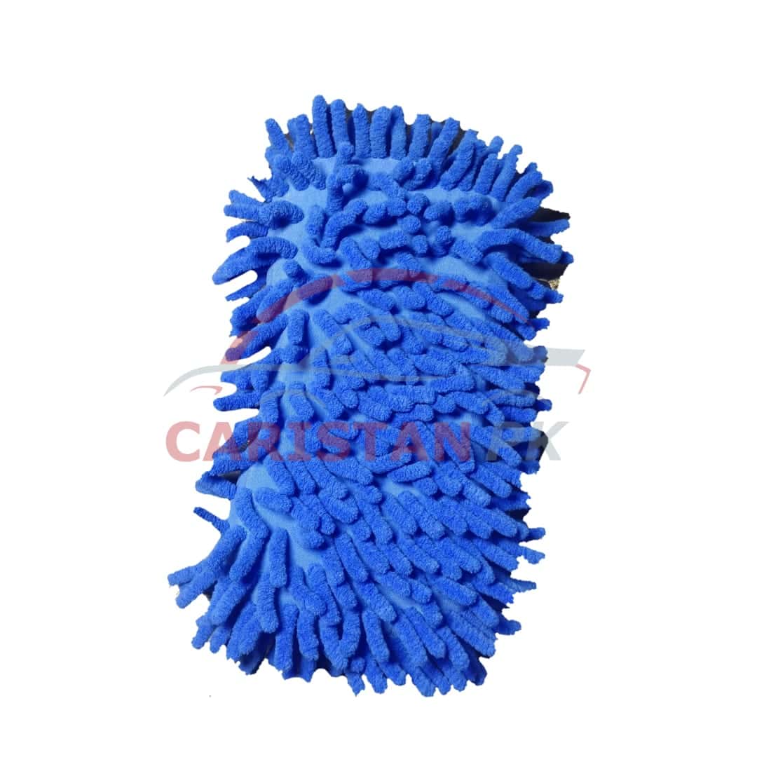 Car Cleaning Microfiber Wash Mitt Blue