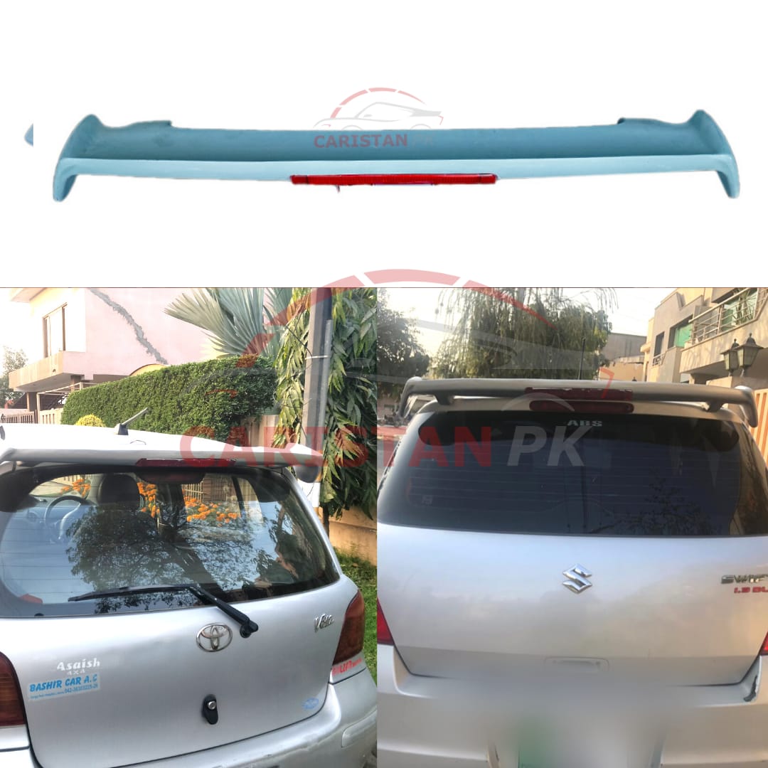 Unpainted Universal Roof Spoiler With Brake Light For Hatchbacks