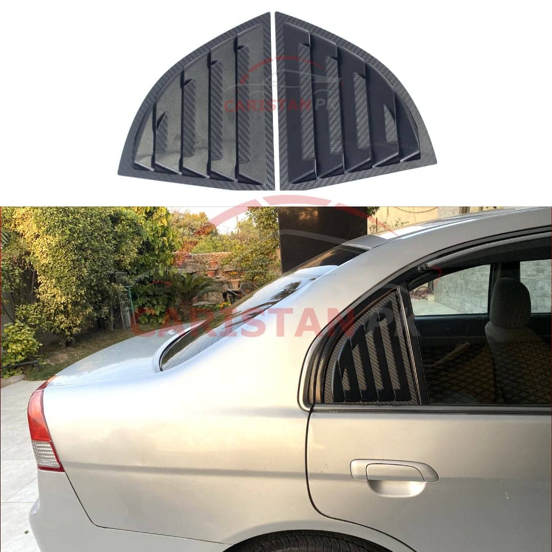 Honda Civic Window Quarter Glass Evo Louver Cover Vent Set 2001-05