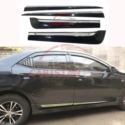 Toyota Corolla Chrome Door Moulding With Black Body Plastic 2014-23