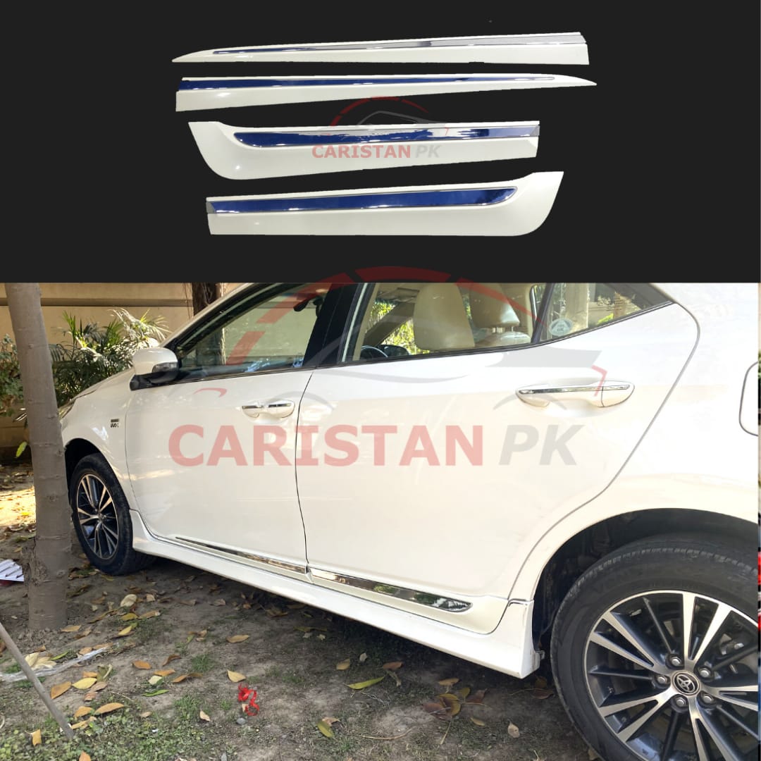 Toyota Corolla Chrome Door Moulding With White Body Plastic 2014-22 Model