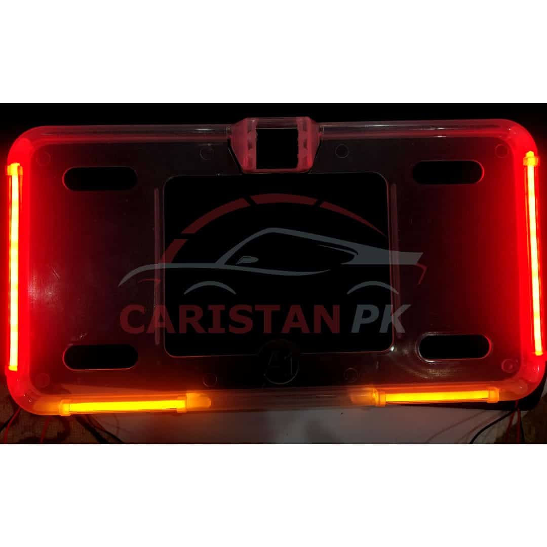 Neon License Number Plate Frame Orange Red