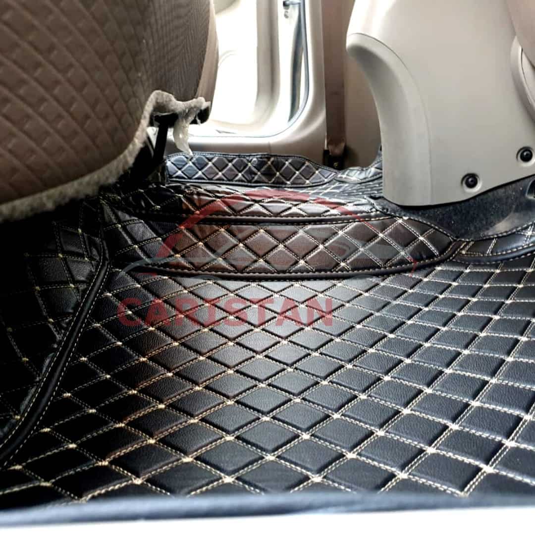 Honda City 7D Floor Mats Black With Beige Stitch 2009-21