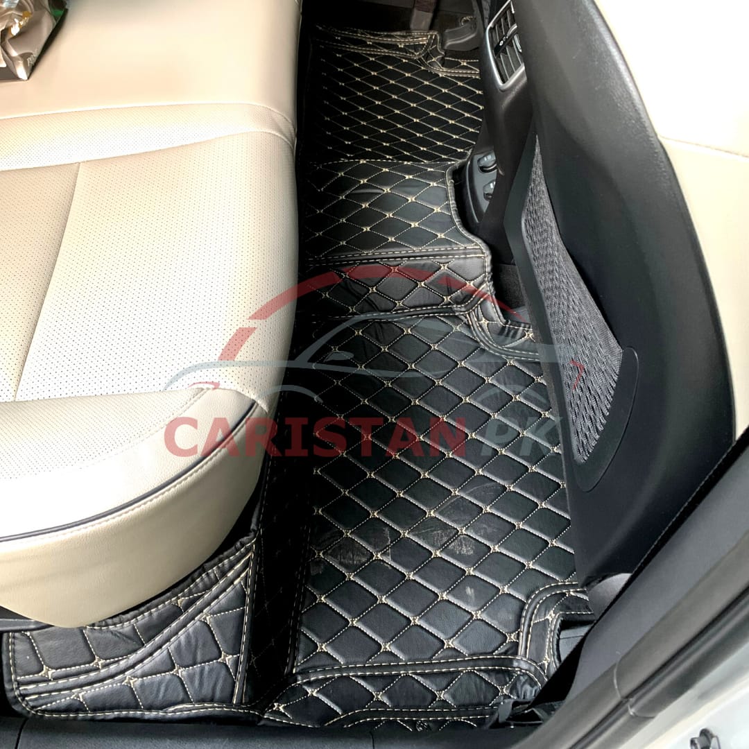 KIA Sportage 7D Floor Mats Black With Beige Stitch