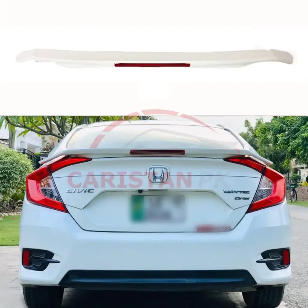 Unpainted Honda Civic Back LED RS Spoiler 2016-21 Model