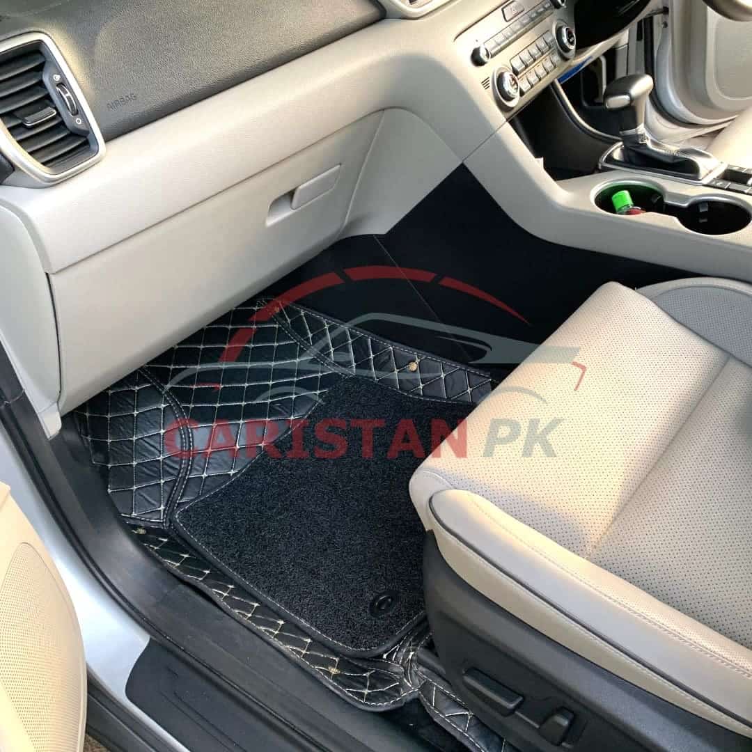 KIA Sportage 9D Floor Mats Black With Beige Stitch