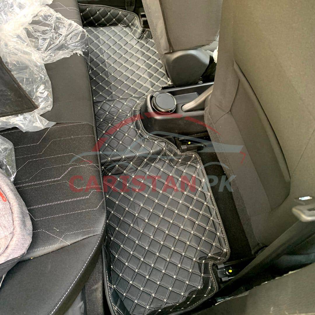 KIA Picanto 7D Floor Mats Black With Beige Stitch Hard Design