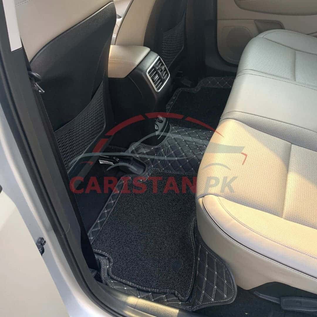 KIA Sportage 9D Floor Mats Black With Beige Stitch Design A