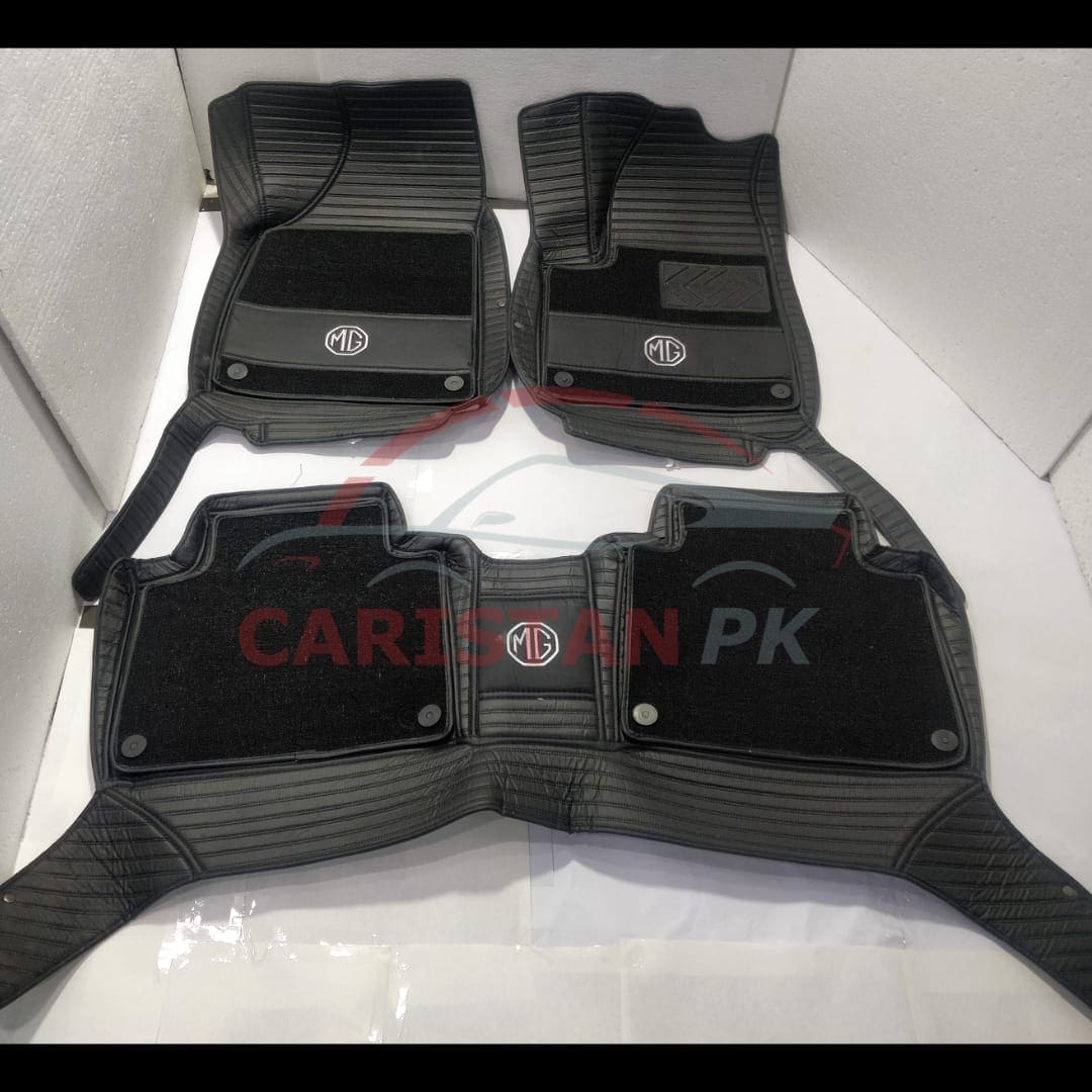 MG HS 9D Premium Floor Mats Black With Grass