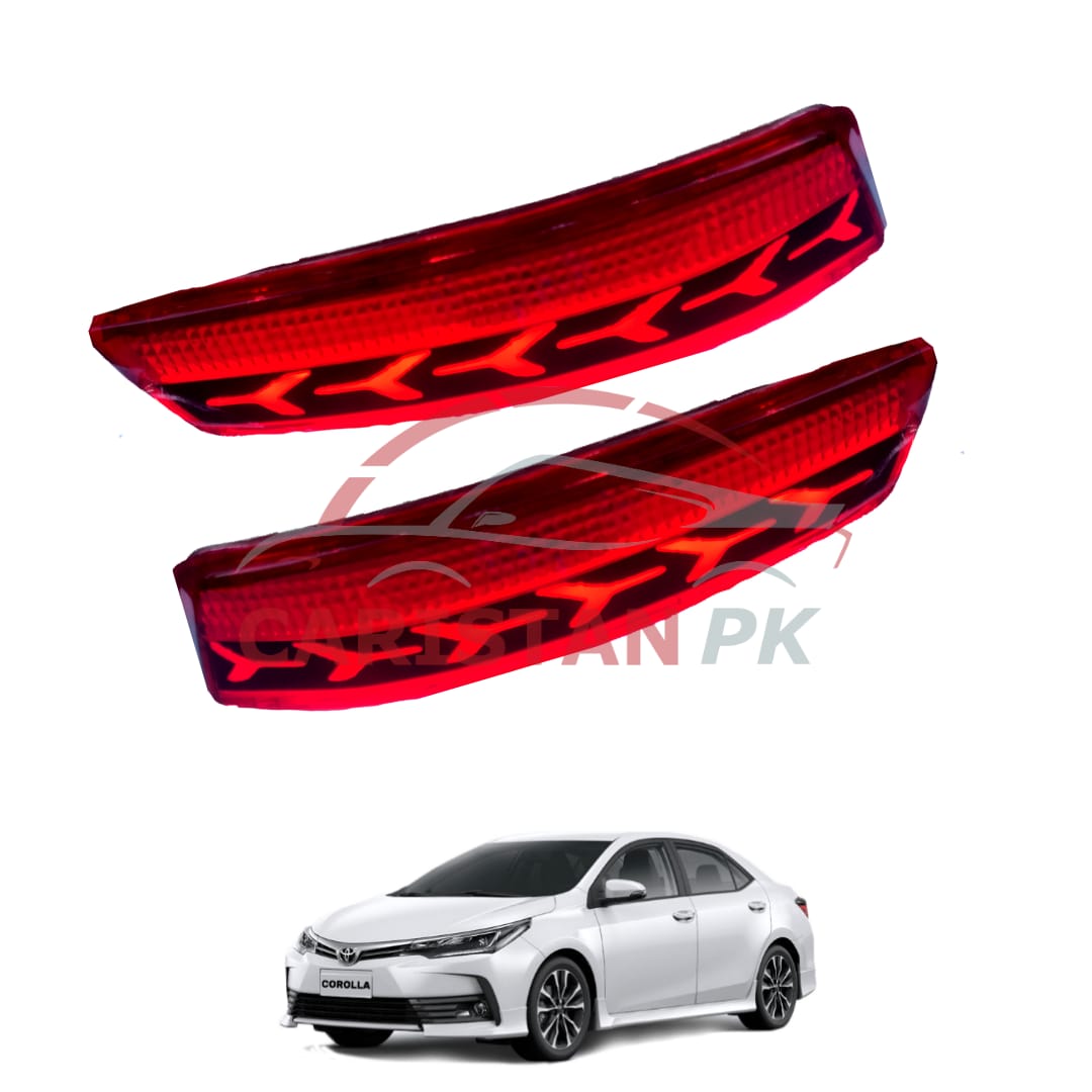 Toyota Corolla Arrow Style Rear Bumper Reflector Light 2017-21