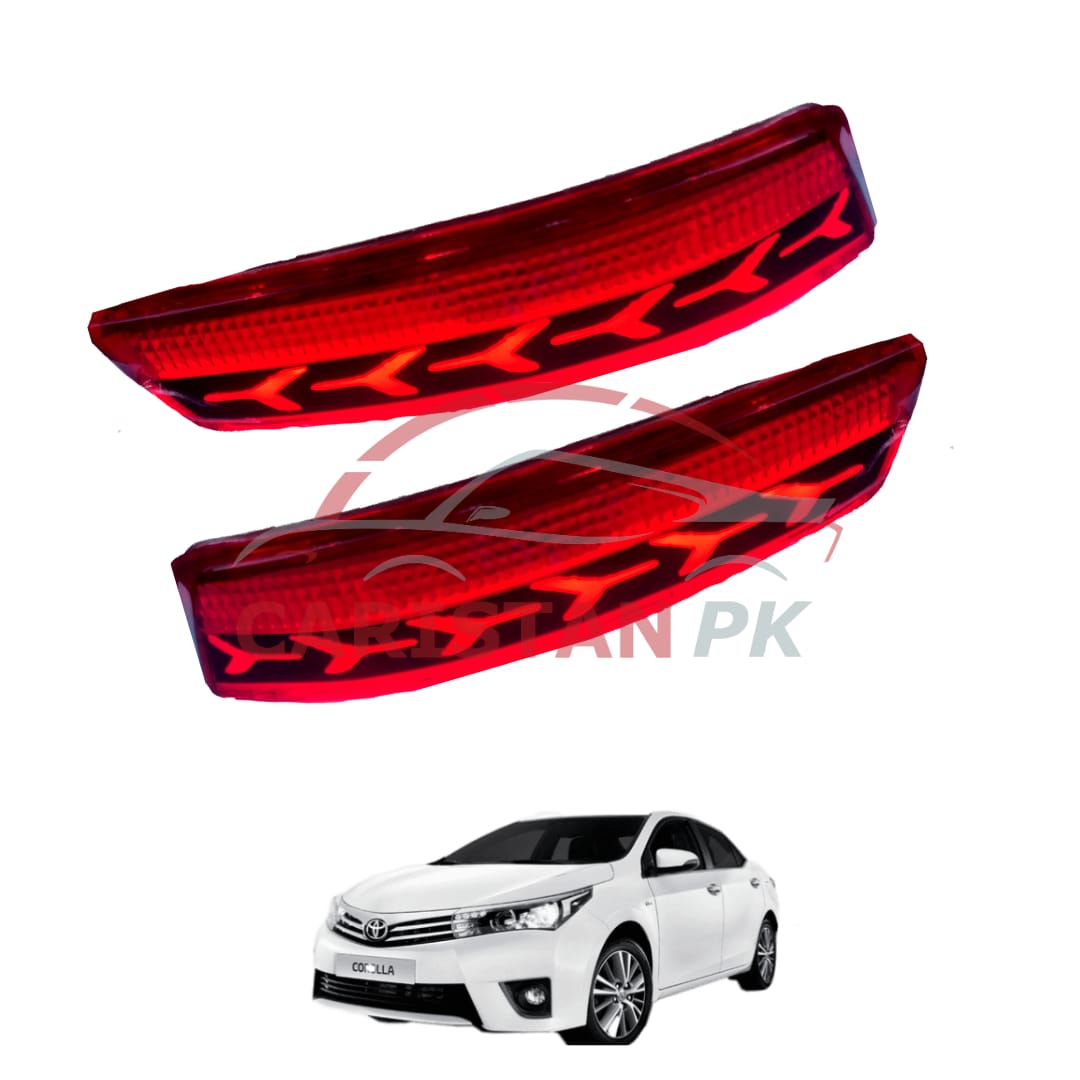 Toyota Corolla Arrow Style Bumper Reflector Light Design A 2014-16