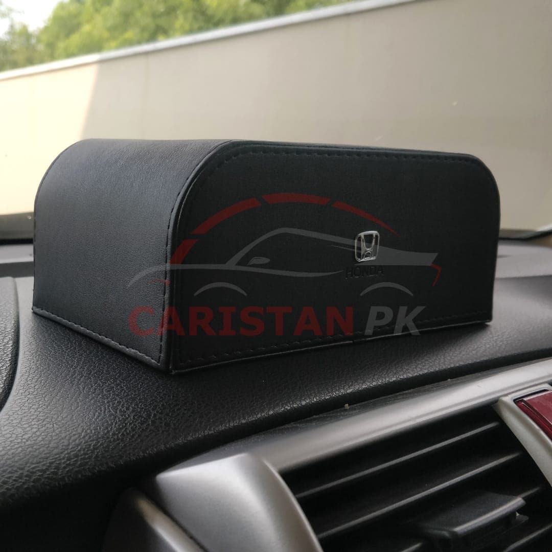 Honda Leather Car Tissue Box Black Big Design