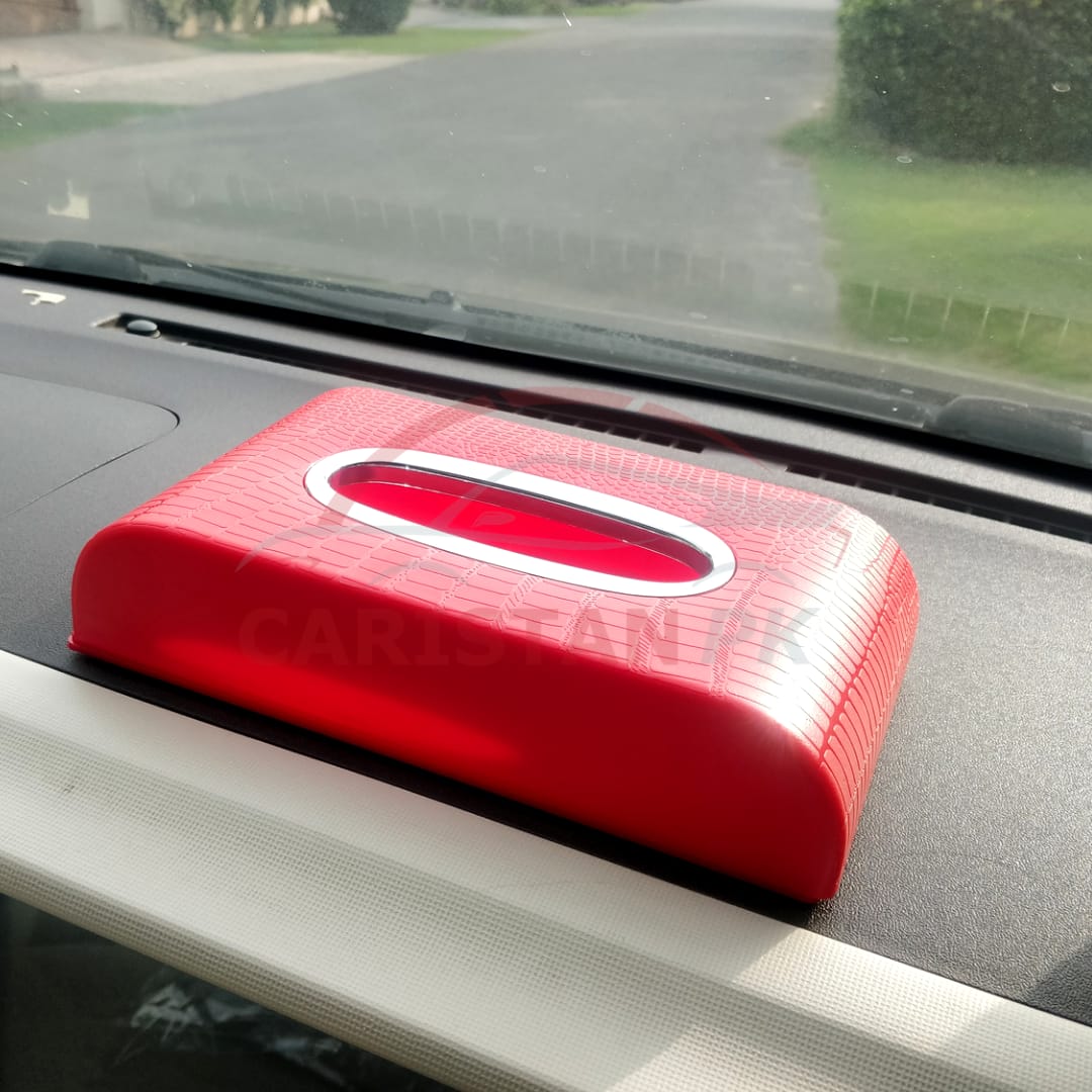 Carbon Fiber Car Tissue Box Red