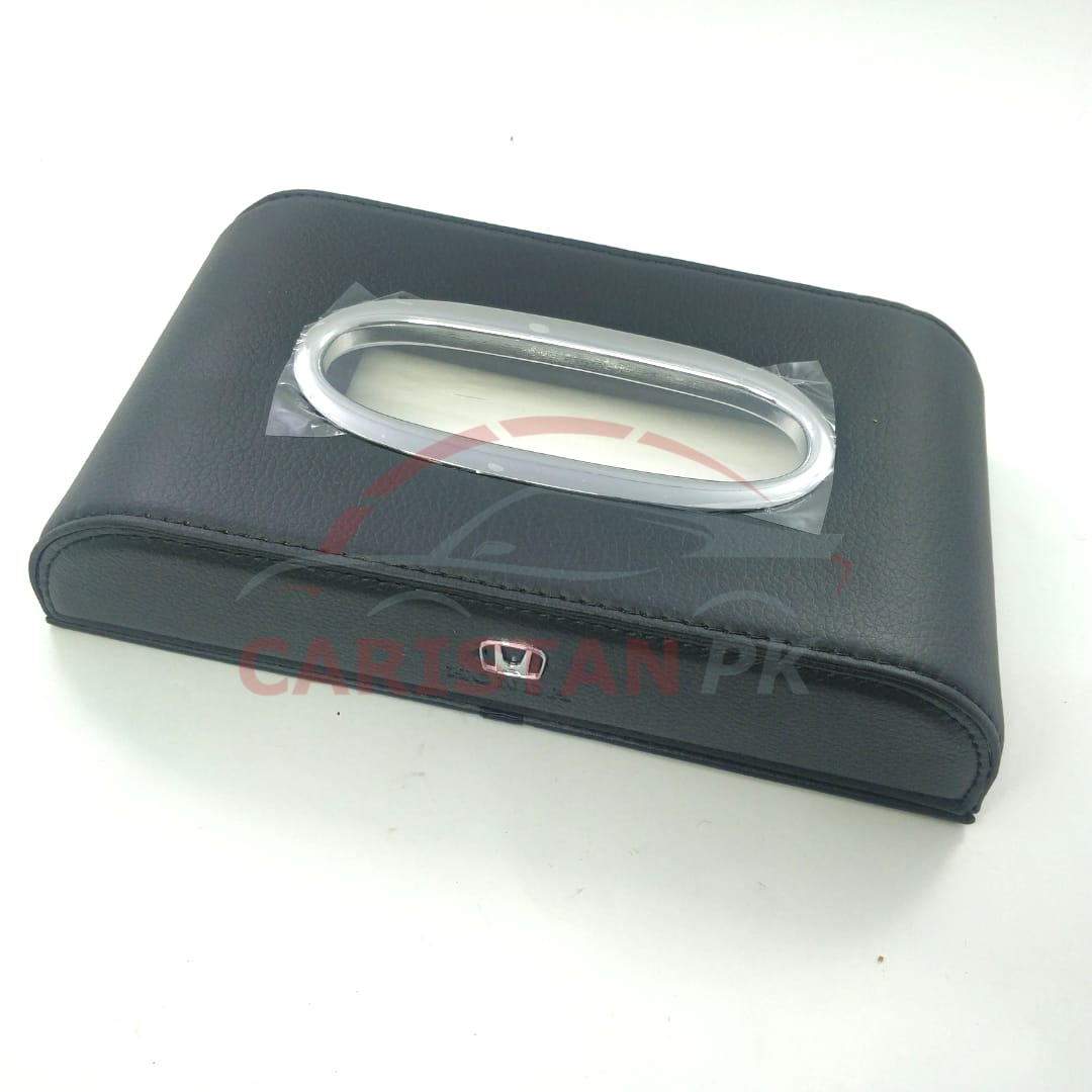 Honda Leather Car Tissue Box Black