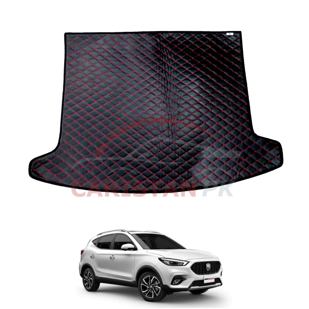 MG HS 7D Trunk Protection Mat Black With Red Stitch