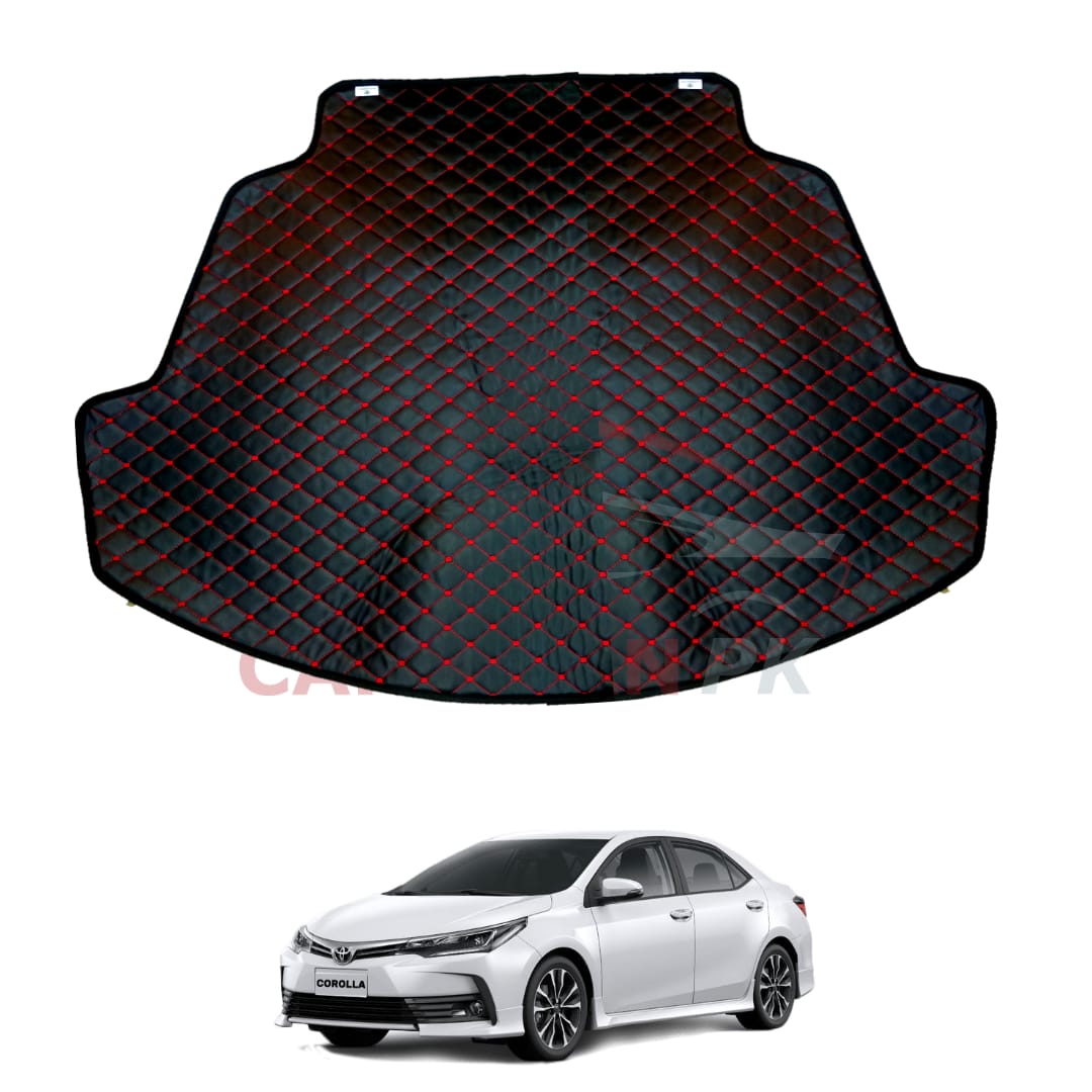 Toyota Corolla 7D Trunk Protection Mat Black With Red Stitch 2017-23