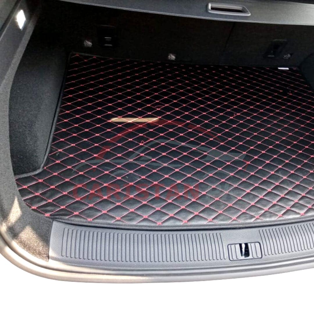 MG HS 7D Trunk Protection Mat Black With Red Stitch