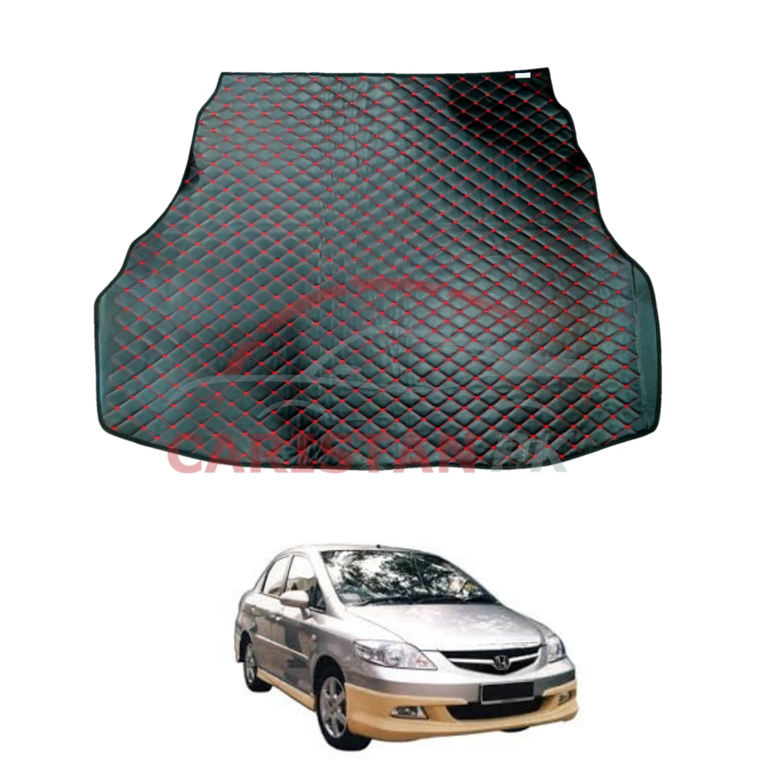 Honda City 7D Trunk Protection Mat Black With Red Stitch 2007-08