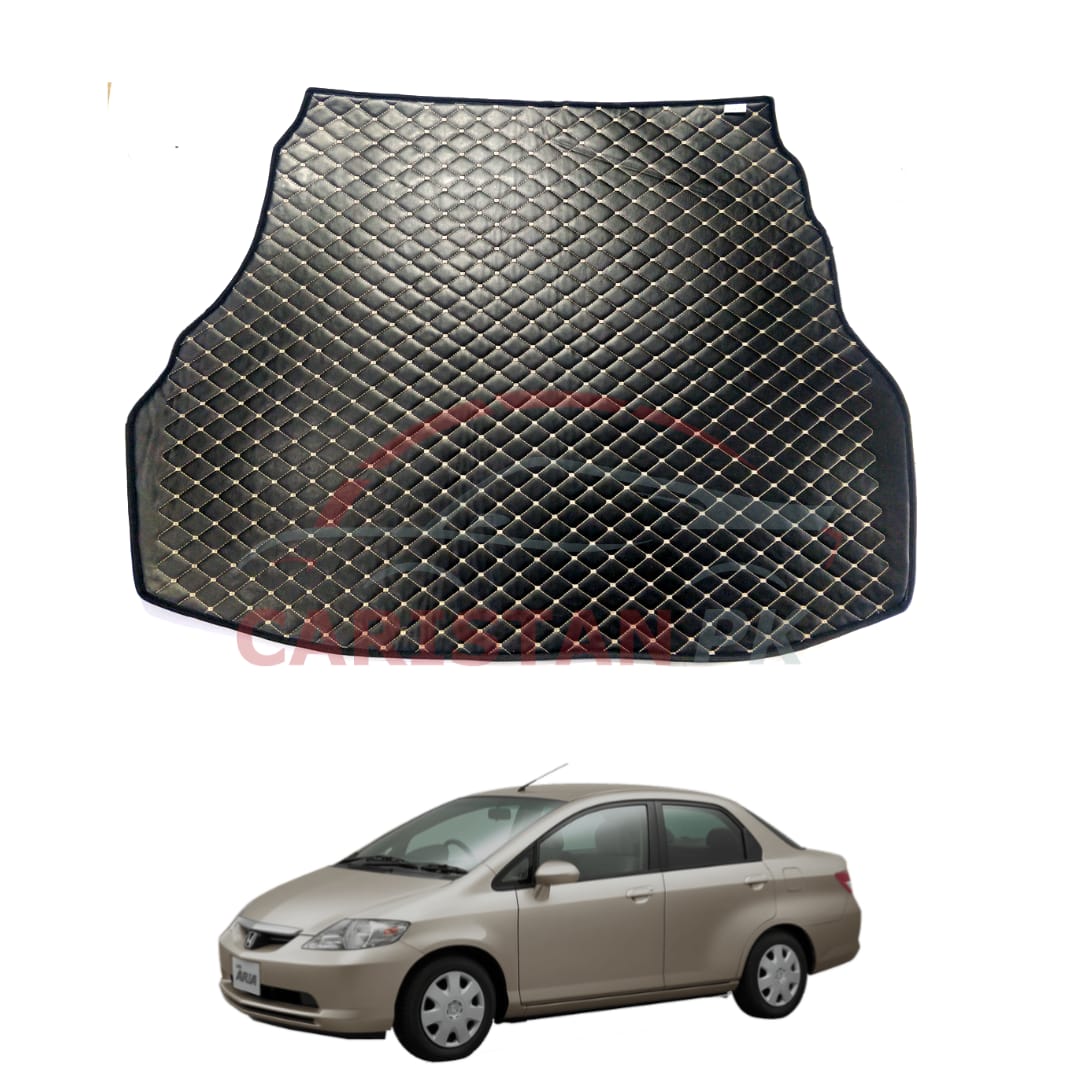 Honda City 7D Trunk Protection Mat Black With Beige Stitch 2004-06