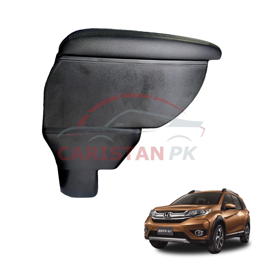 Honda BRV Premium Leather Cup Holder USB Armrest Black