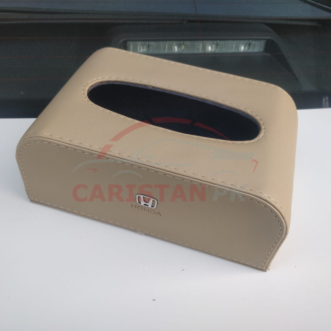 Honda Leather Car Tissue Box Beige Big Design