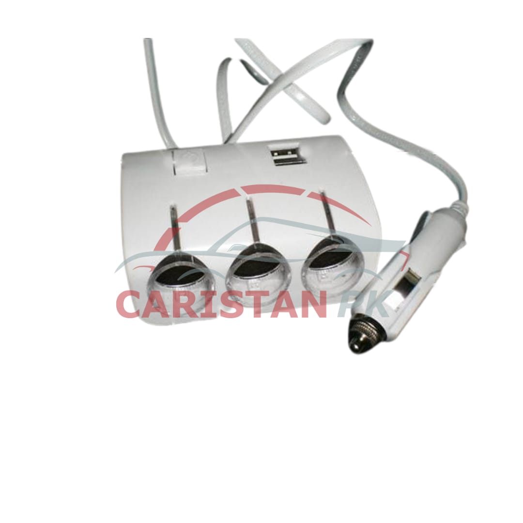 Car Adaptador Mechero Triple Con USB
