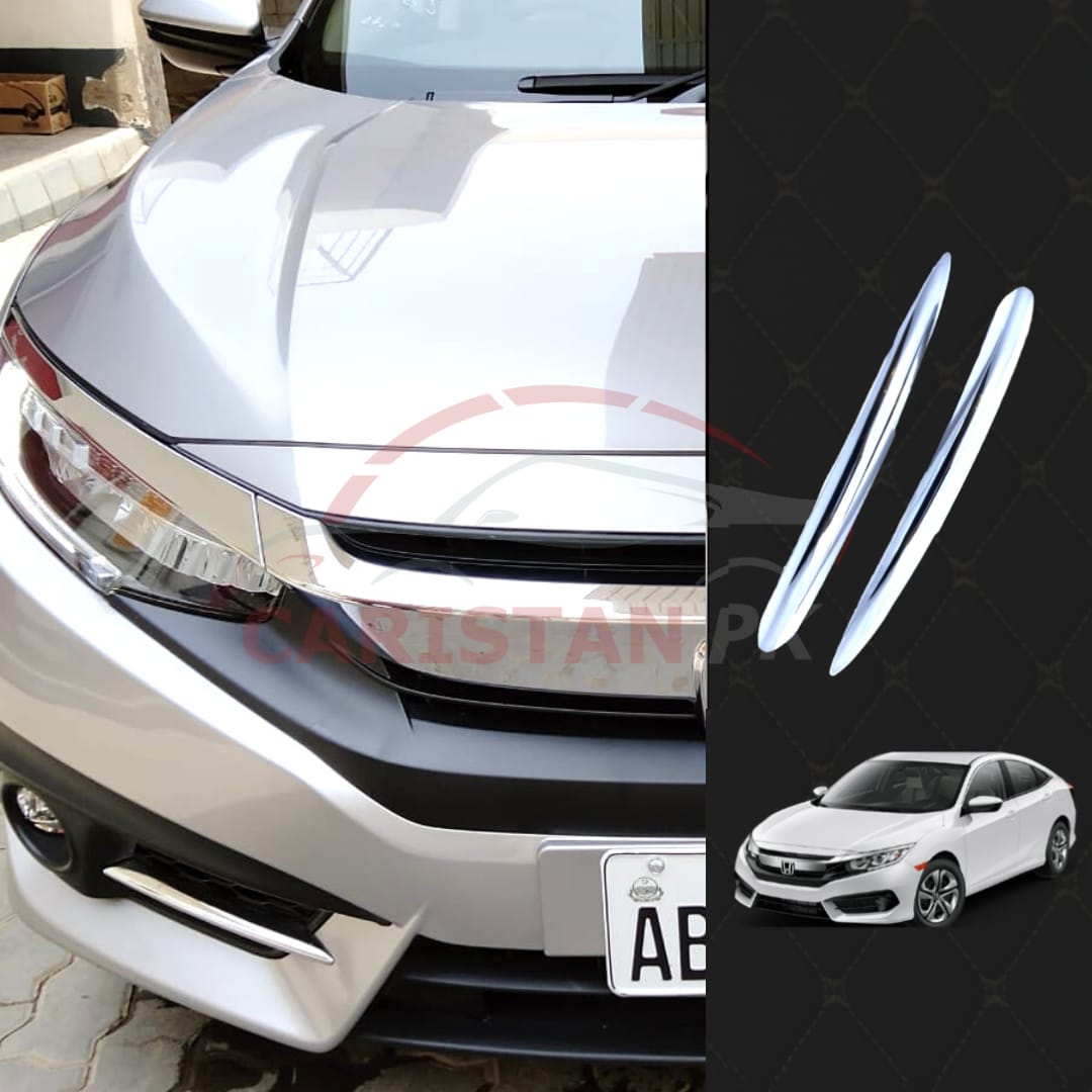 Honda Civic Front Fog Lamps Chrome Trim 2016-21