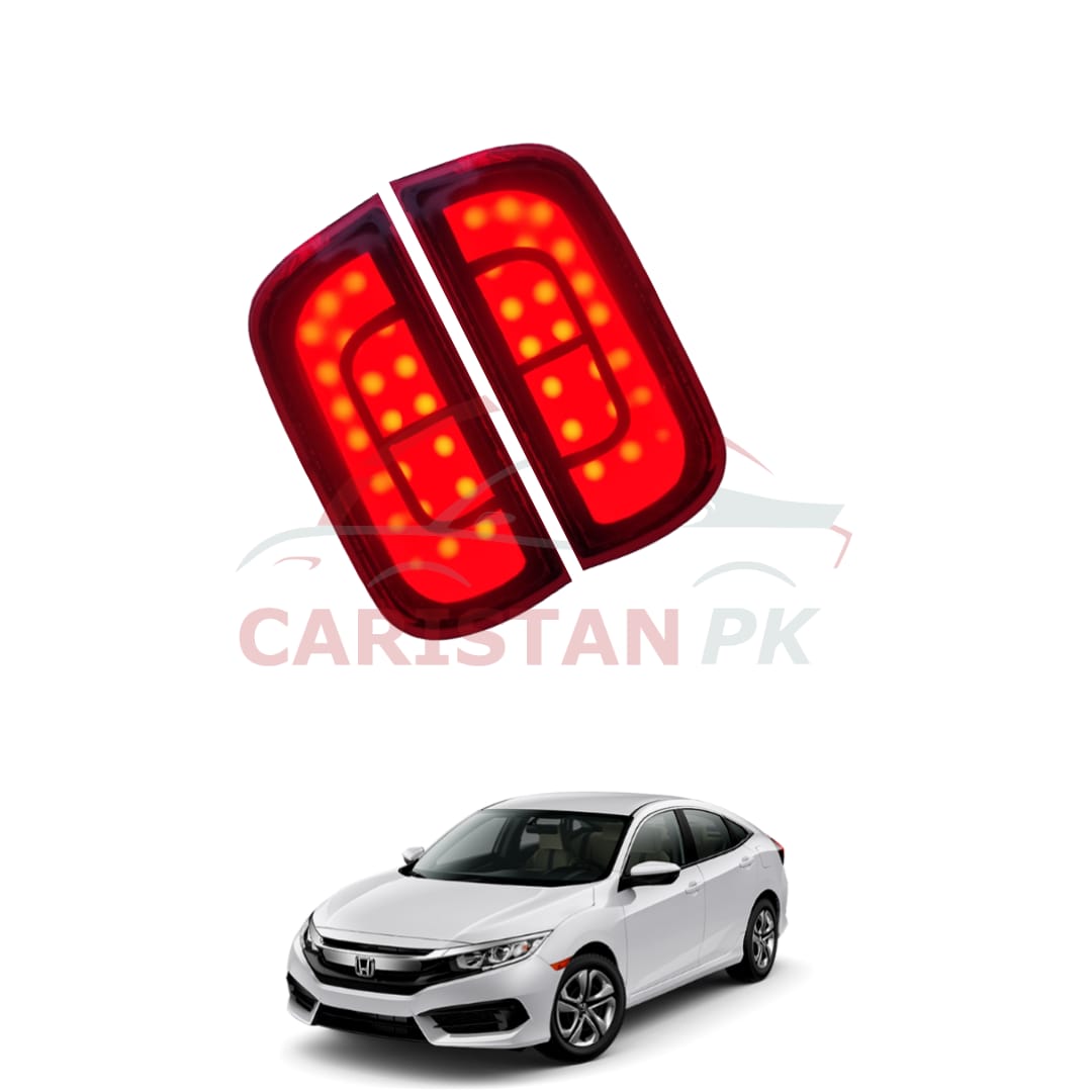 Honda Civic Rear Bumper Reflector Brake Lamp Design B 2016-21