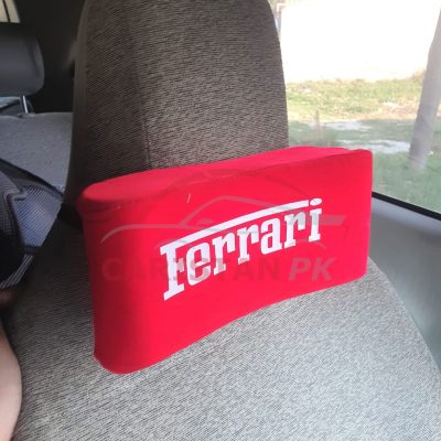 Universal Car Neck Rest Headrest Pillow Cushion Sporty Style Red
