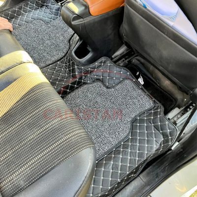 Honda Vezel 9D Floor Mats Black & Beige Stitch