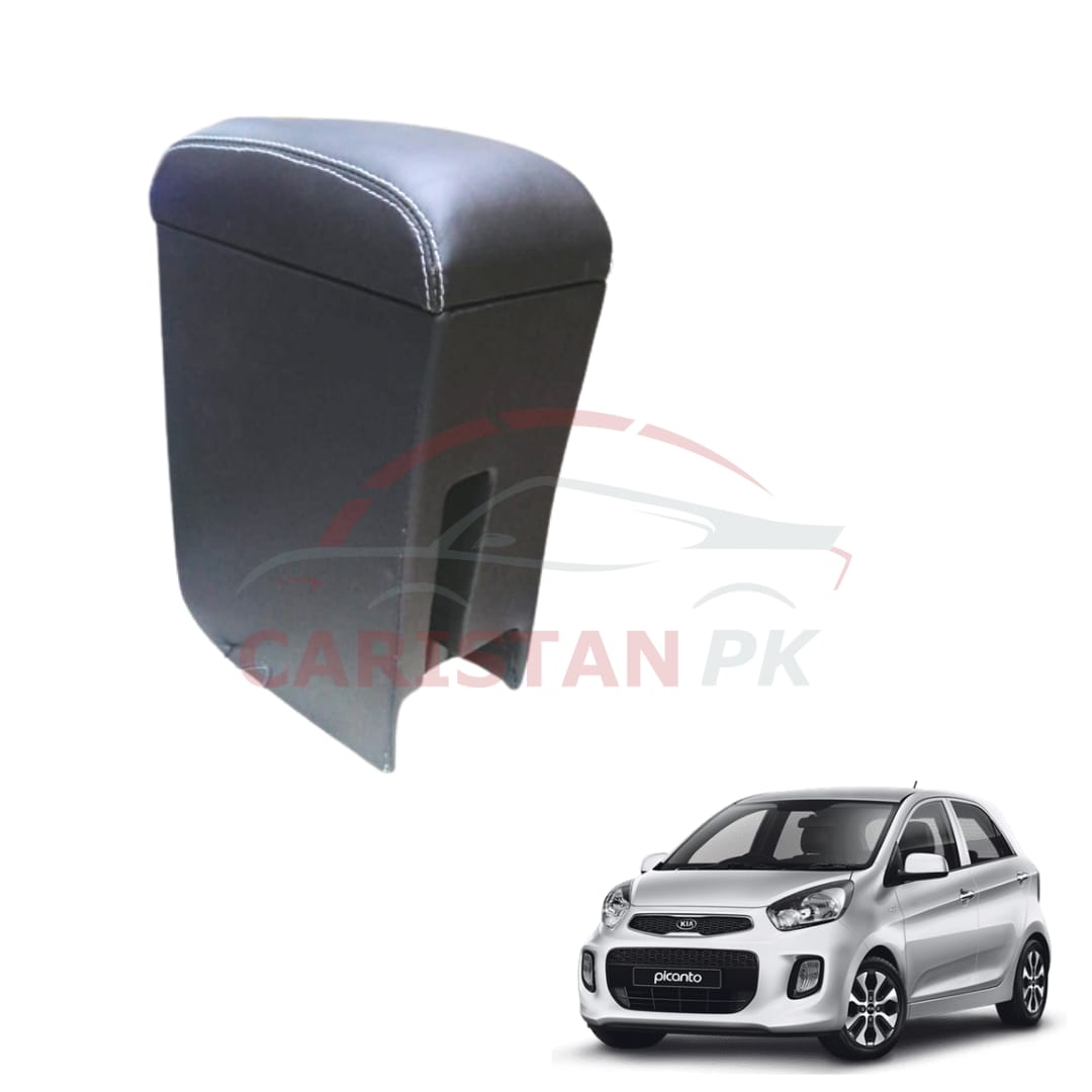 KIA Picanto Custom Fit Car Wooden Armrest Matt Black White