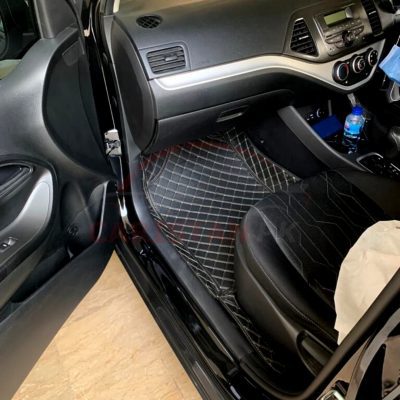 KIA Picanto 7D Premium Floor Mats Black With Beige Stitch