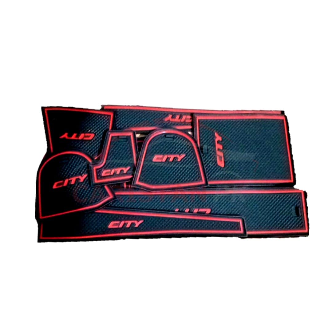 Honda City Non Slip Interior Protection Mats Red 2022 Model & Onwards