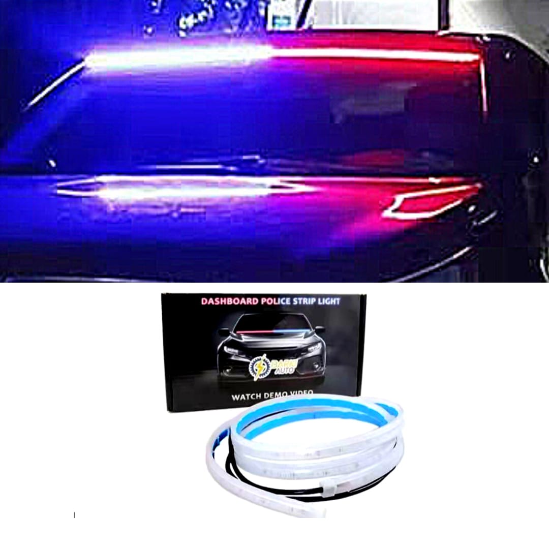 Car Dashboard Flexible Police Strip Light Red and Blue