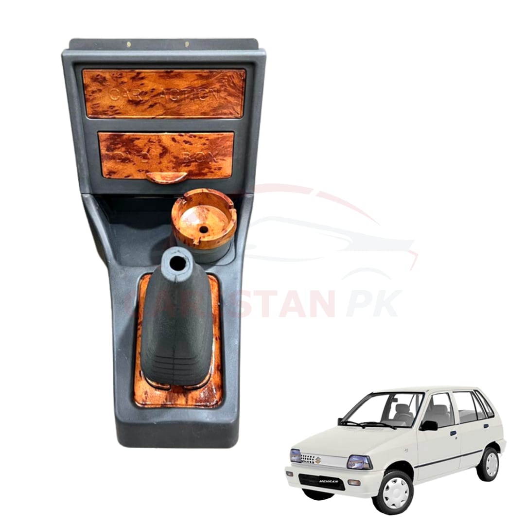 Suzuki Mehran Wooden Console Box With Cup Holder