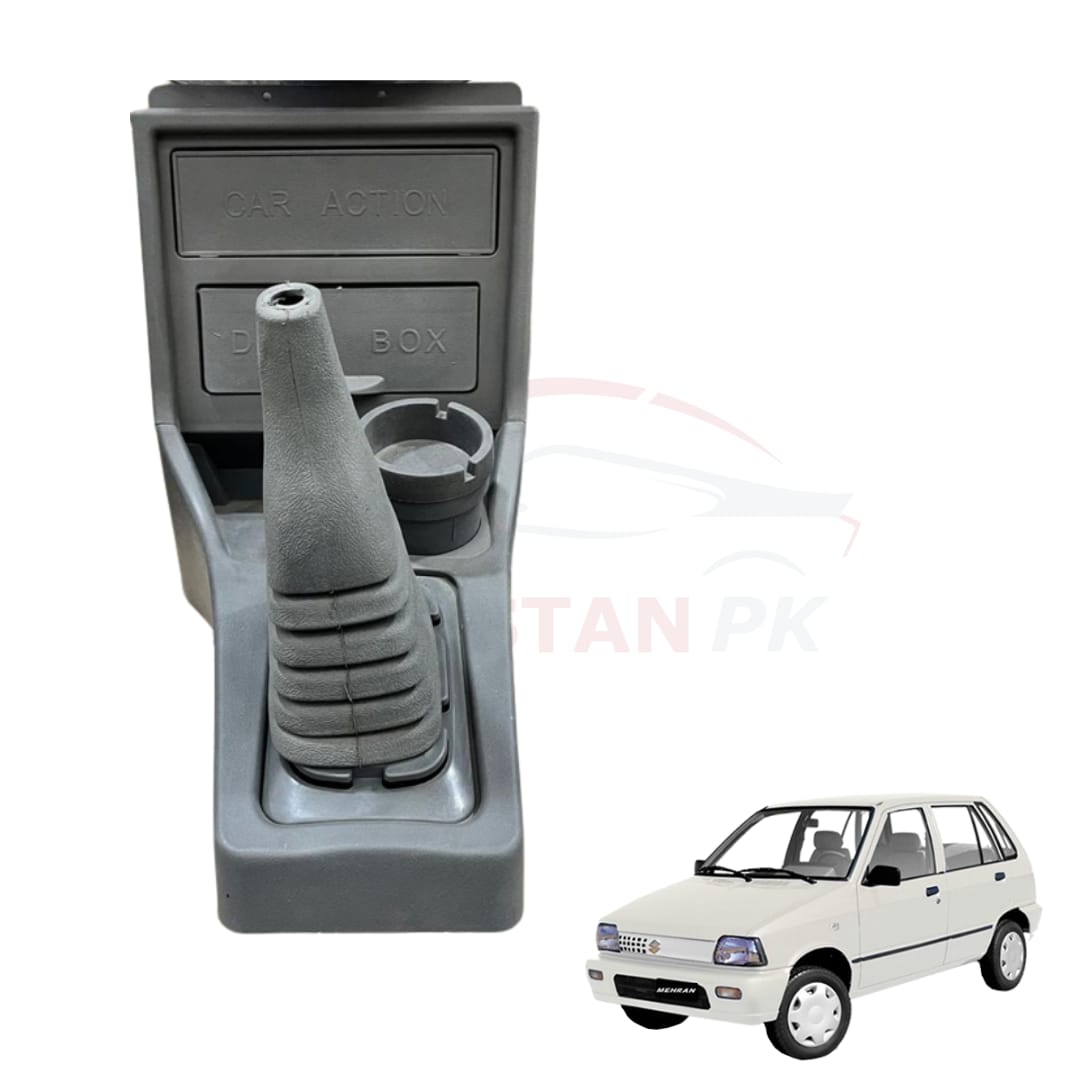 Suzuki Mehran Grey Console Box With Carbon Fiber Cup Holder