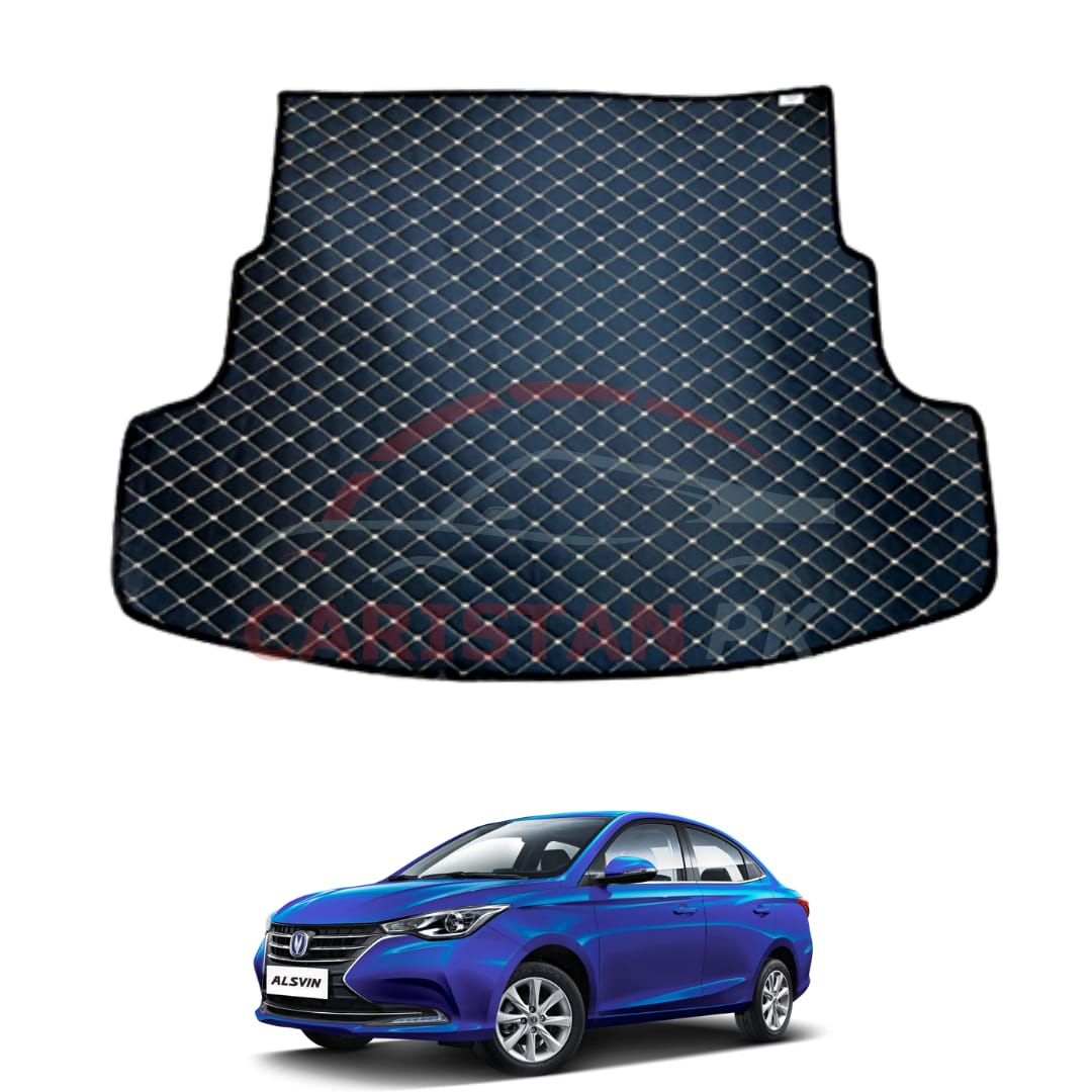 Changan Alsvin 7D Trunk Protection Mat Black With Beige Stitch