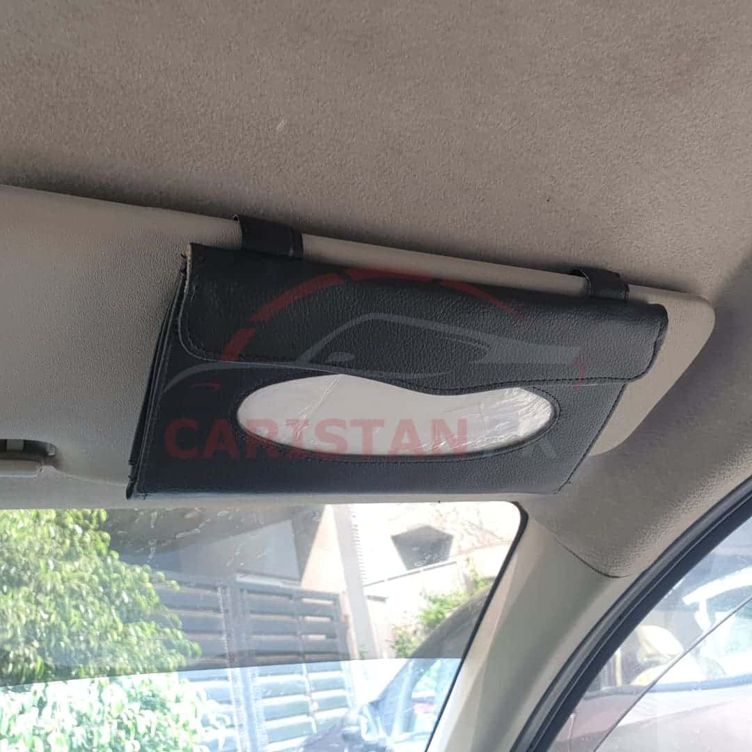 Universal Sun Visor Tissue Box Black