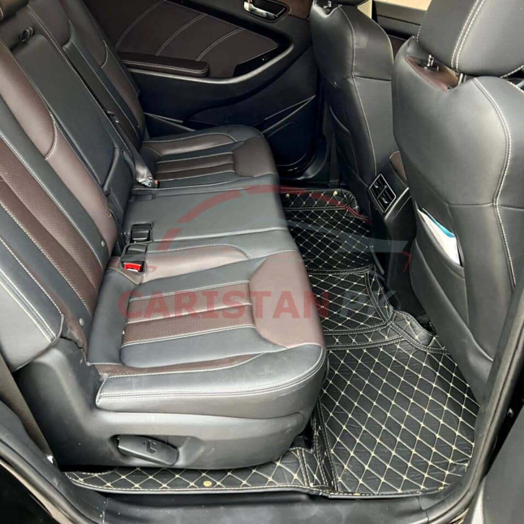 Glory 580 Pro 7D Floor Mats Black With Beige Stitch 3 Piece Set