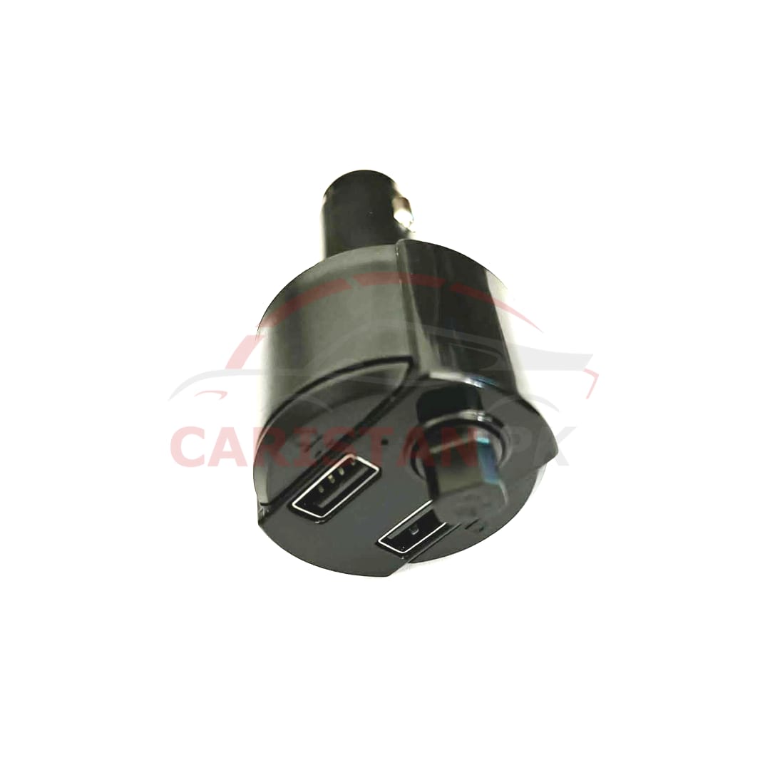 All In 1 Bluetooth FM Fast Car Charger With 2 USB Port