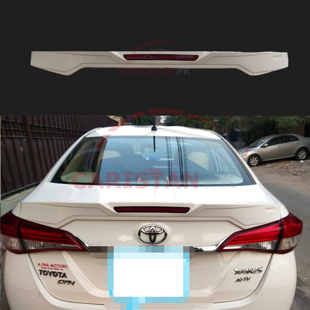 Unpainted ABS Plastic Toyota Yaris Sports Style Spoiler With LED Light