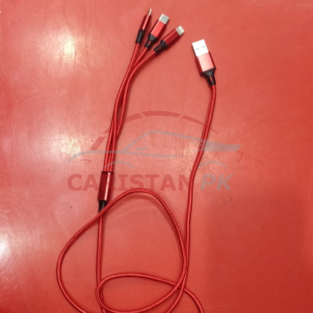 Premium 3 in 1 Data Cable Red