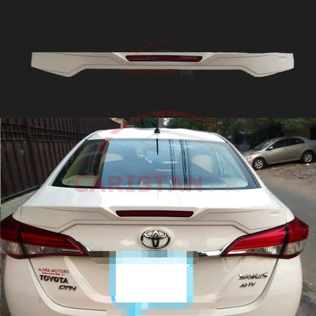 Unpainted Toyota Yaris Sports Style Spoiler With LED Light